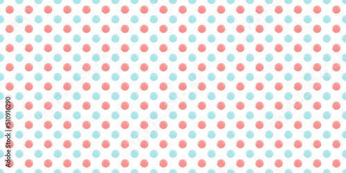 Seamless pattern with blue and pink painted dots