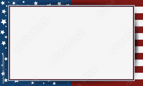 Abstract American flag Patriotic symbols frame with copy space for text background.