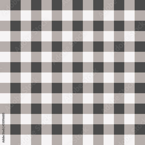Black white checkerboard check textile seamless pattern. Vector illustration grey seamless checkered fabric plaid Simple vintage textile design.