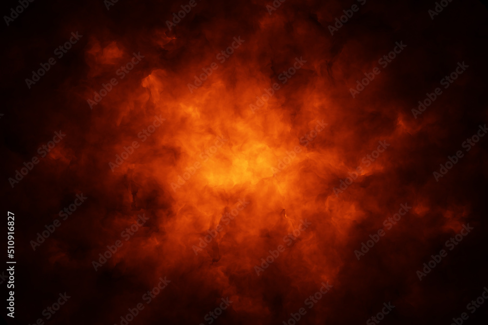 Dark orange red fire flame cloud dark red copy space illustration background.	
