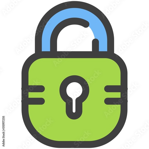 Closed lock icon, blocked padlock vector symbol