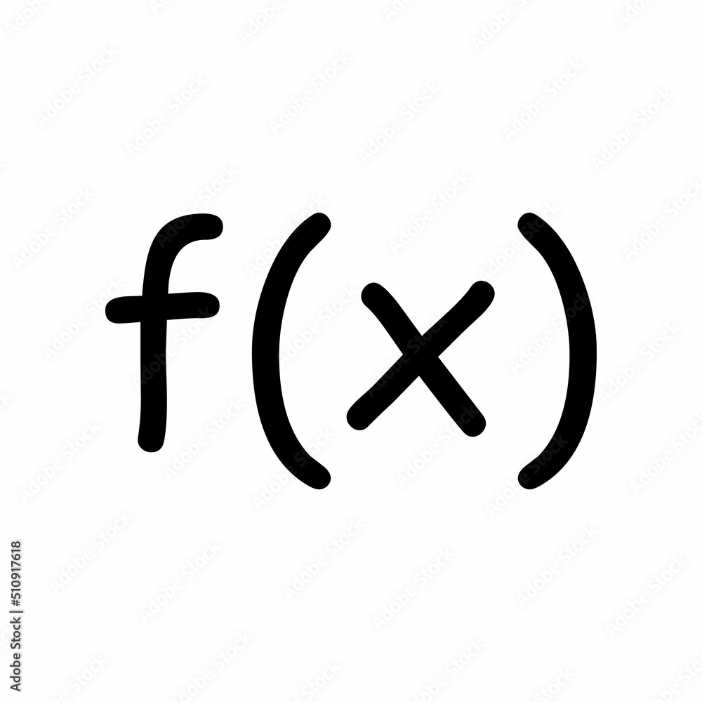 Obraz premium Function of x symbol icon in mathematics