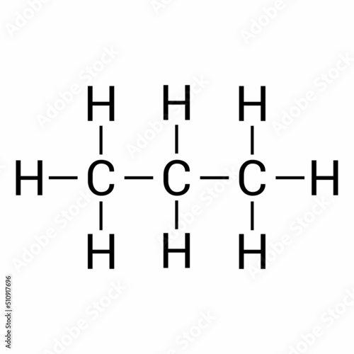 chemical structure of propane (C3H8)