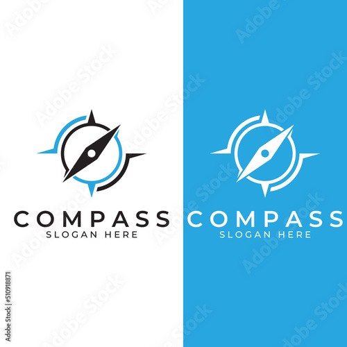 Compass logo, directional guide or pandom. Compass logo icon vector illustration template.