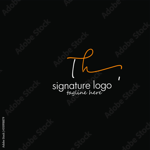 Initial Letter Th Logo - Handwritten Signature Logo