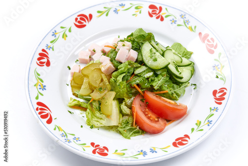 fresh salad on the white background