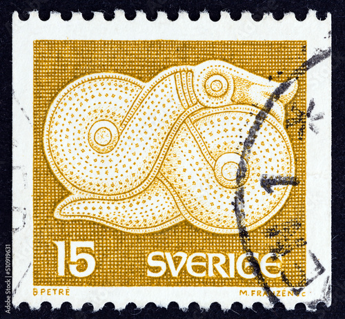 Bronze Coiled Snake Brooch, Vendel (Sweden 1976) photo