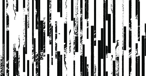 Monochrome texture composed of irregular graphic elements. Distressed uneven grunge background. Abstract vector illustration. Overlay for interesting effect and depth. Isolated on white background.