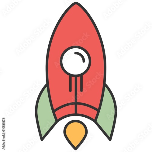 Rocket launch icon business or campaign startup vector