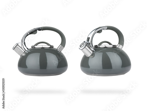steel kettle isolated on white
