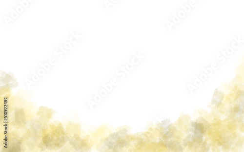 dirty yellow bottom on a white background. artistic background with paint strokes
