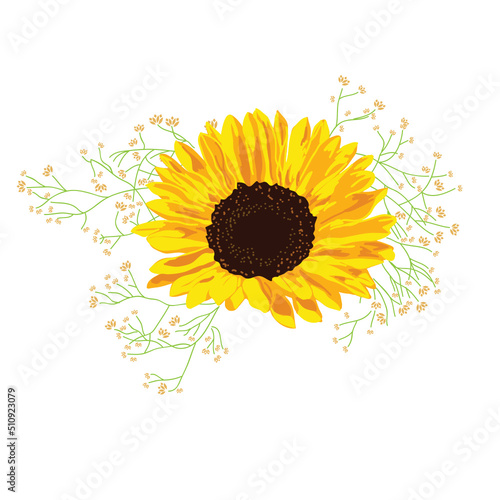 Fototapeta Naklejka Na Ścianę i Meble -  sunflower wreath, vector