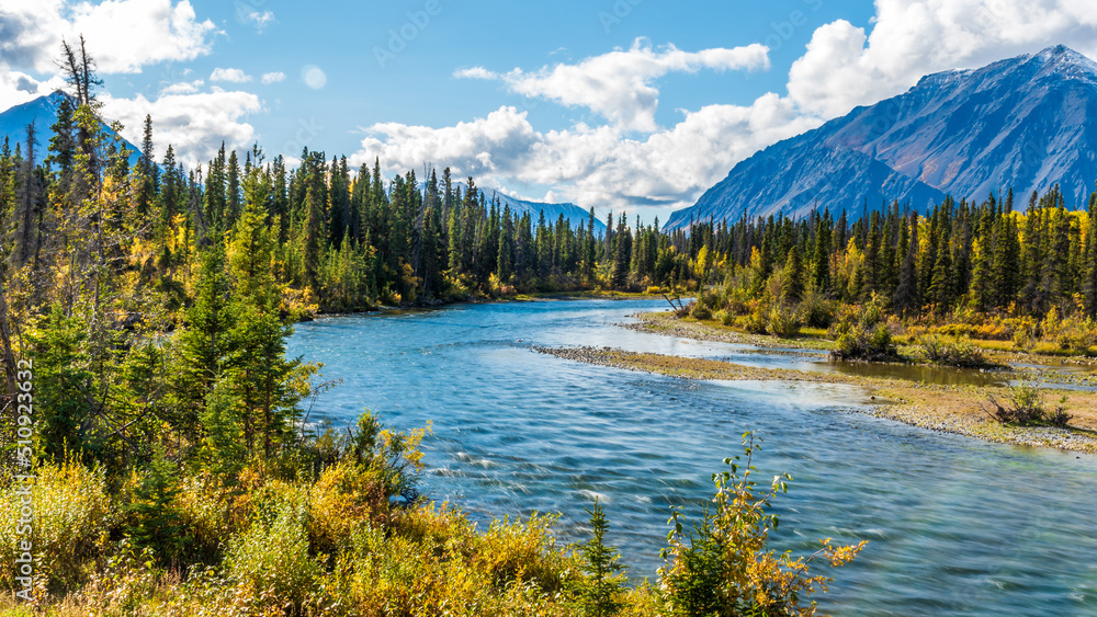 Stunning northern scenery outside of Haines Junction in Yukon Territory, Canada. 