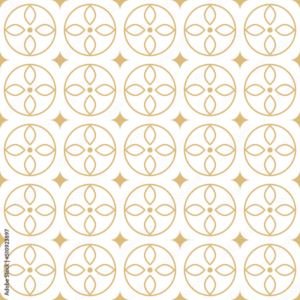 Floral line pattern. Abstract Floral Tiles Vector Pattern. Geometric texture. Repeating background.