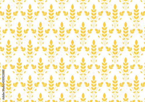Luxury Wheat pattern. Abstract wheat vector background. Geometric damask texture.