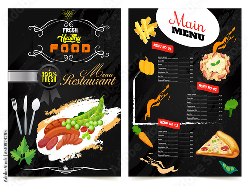 Foto Restaurant Delicious food Flyer Design, Todays Menu Chinese Meal Cover, burger f
