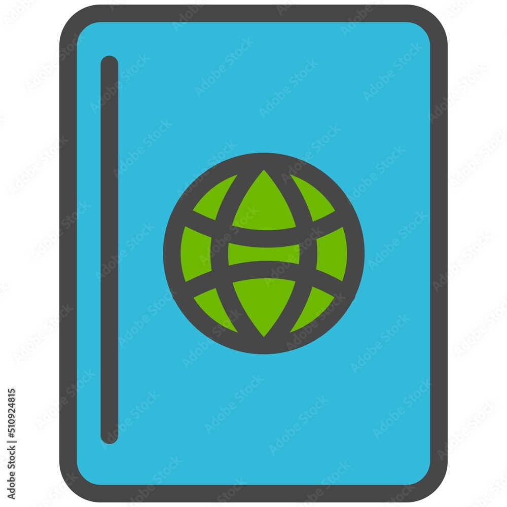 International passport icon vector citizenship identity document