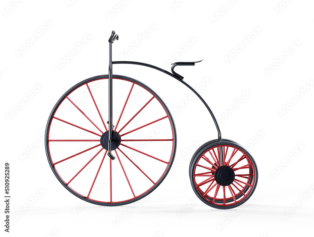 Fototapeta premium Red bicycle, Bike theme elements, Street speed sport bicycle, 3d render