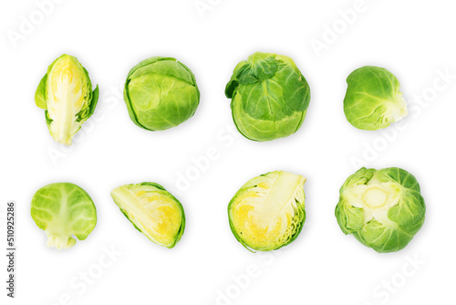 Brussels sprouts isolated on white background photo