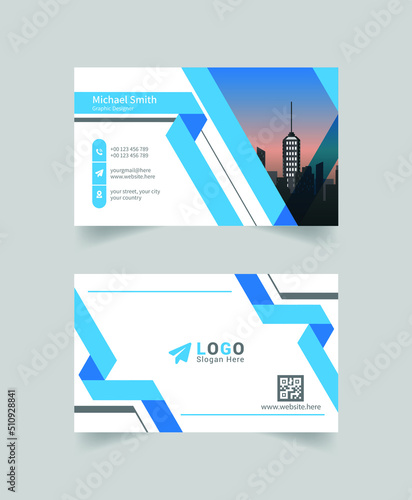 Clean professional corporate business card template