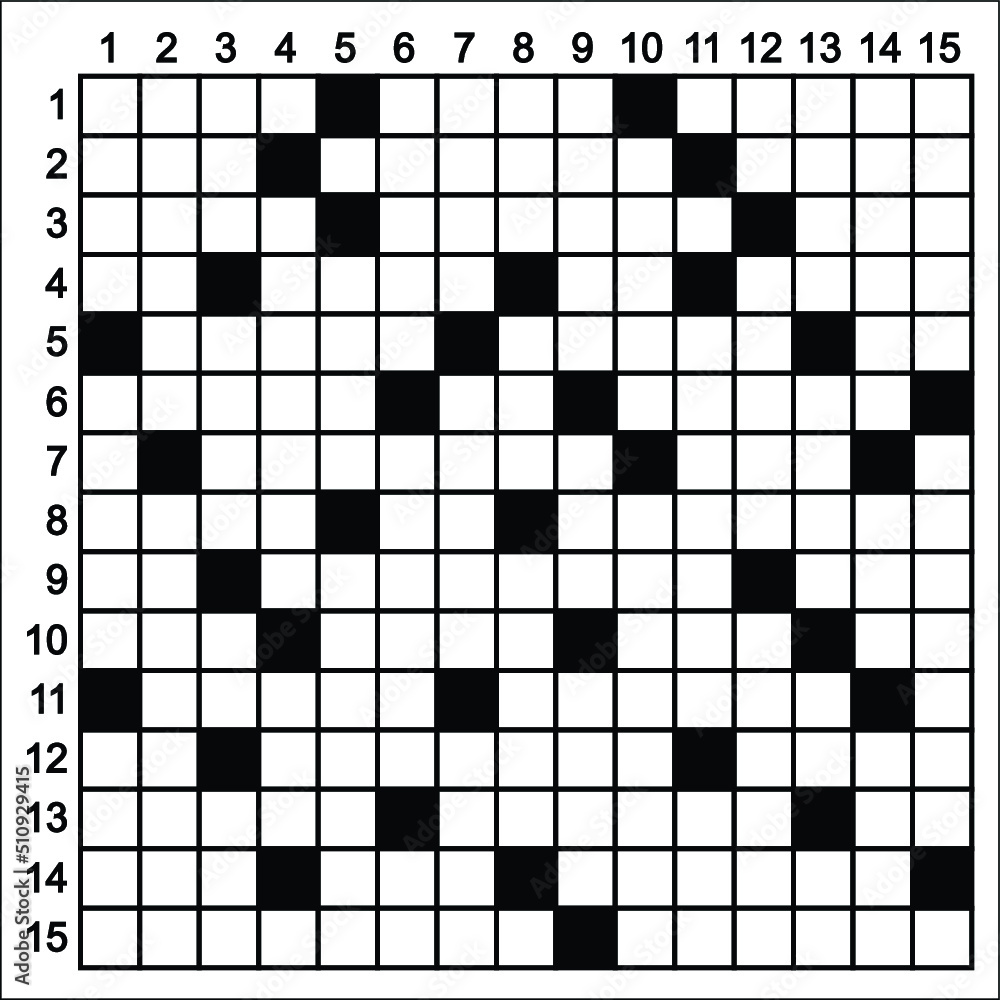 Crossword puzzle vector. 15 x 15 square puzzle illustration Crossword puzzle vector. 15 x 15 square puzzle illustration