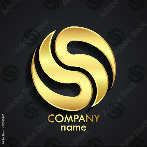 3d golden modern circle logo / vector illustration