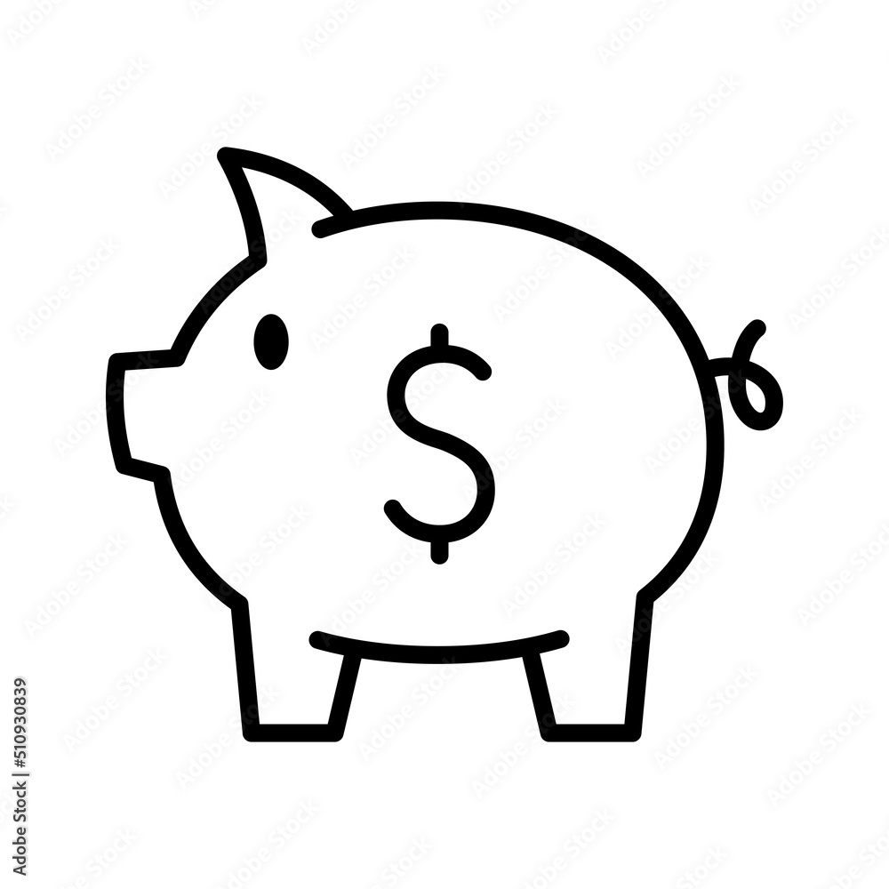 Piggy bank icon. Money box. Pictogram isolated on a white background. Piggy bank icon. Money box. Pictogram isolated on a white background.