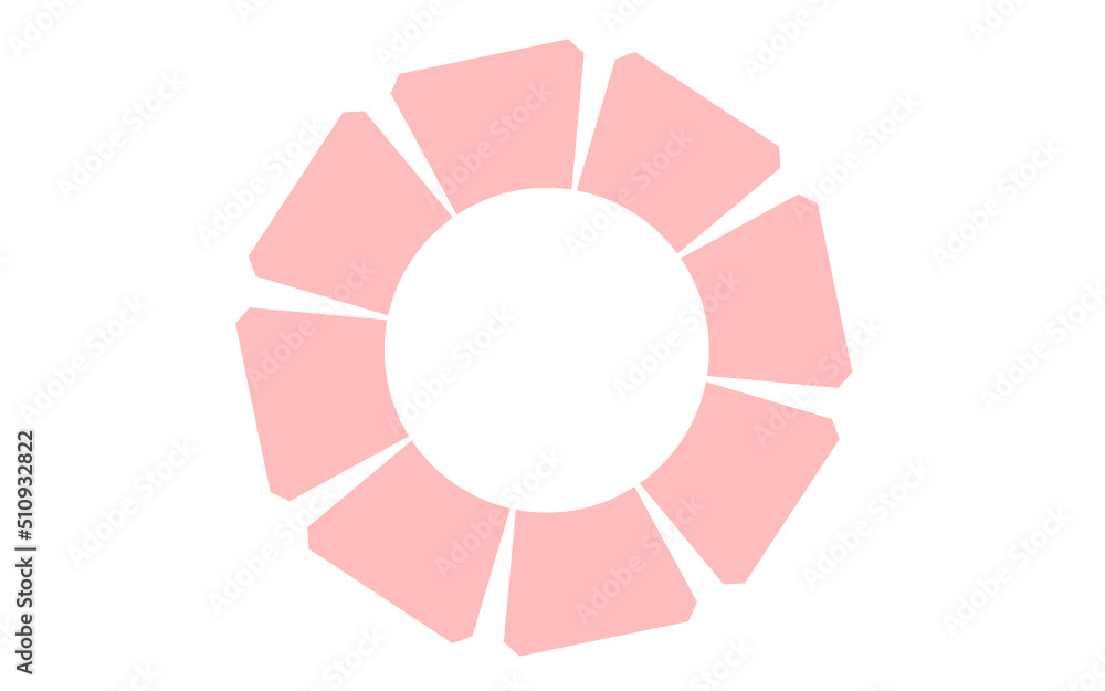 Naklejka premium pink rose petals circle frame flower abstract