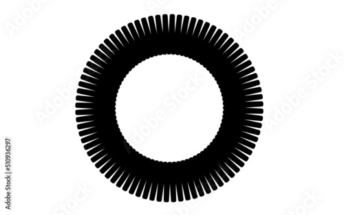 Vector black circle frame cog space abstract bumpy 