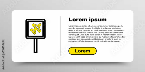 Line Airport icon isolated on white background. Colorful outline concept. Vector