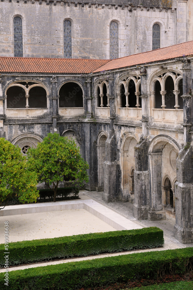 Alcobaca, Portugal - july 10 2020 : historical monastery