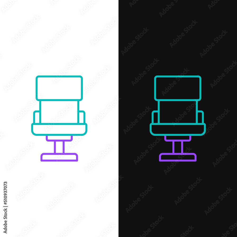 Line Office chair icon isolated on white and black background. Armchair sign. Colorful outline concept. Vector Line Office chair icon isolated on white and black background. Armchair sign. Colorful outline concept. Vector