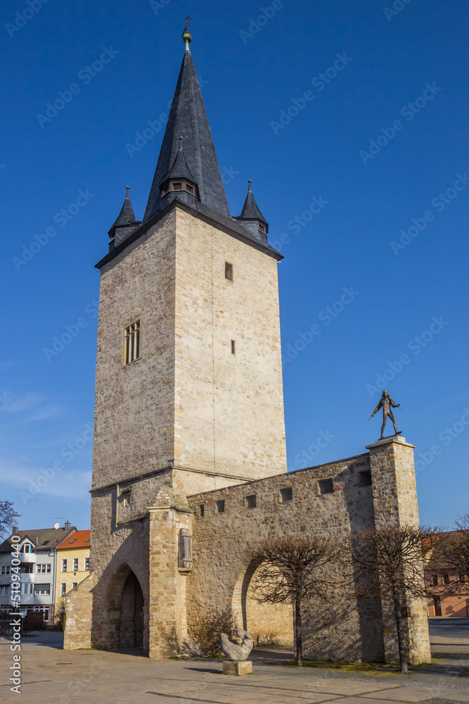 Fototapeta premium Historic Johannistorturm gate and tower in Aschersleben, Germany