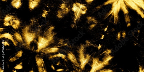 Acrylic Vintage Sketch. Tie-Dye Shirt. Sun Grunge