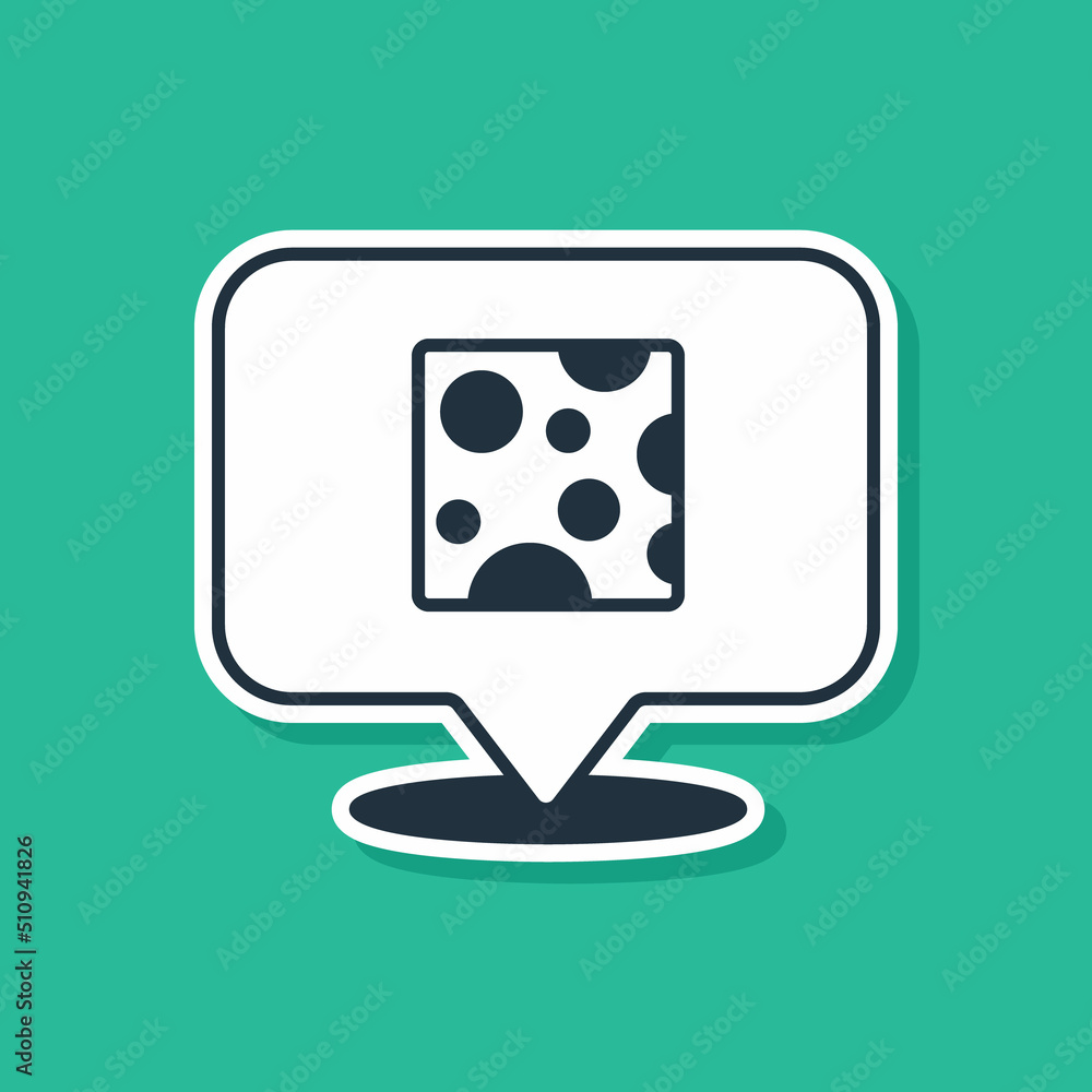 Blue Cheese icon isolated on green background. Vector Blue Cheese icon isolated on green background. Vector
