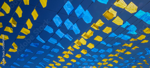 Saint John  party colorful flags. Traditional festivities that take place in the month of June in the Northeast Region of Brazil.