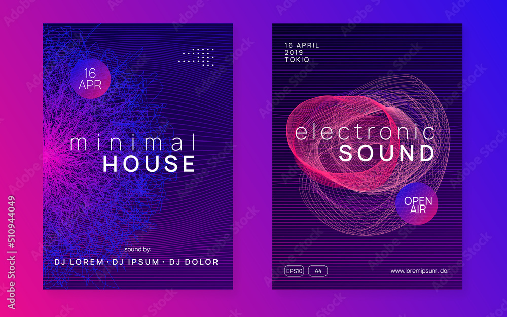 Neon dj flyer. Electro dance music. Electronic sound event. Club Neon dj flyer. Electro dance music. Electronic sound event. Club