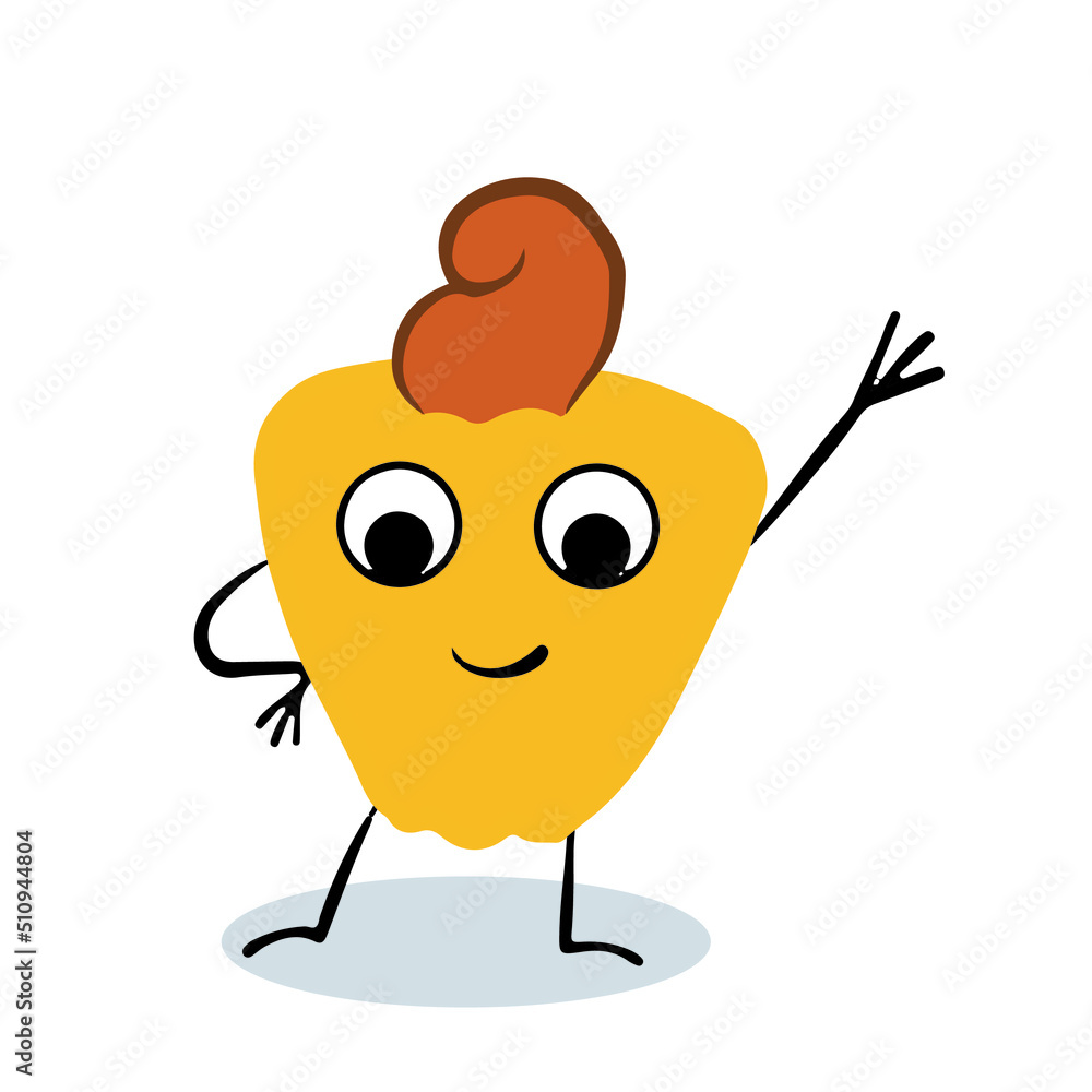 Fototapeta premium Cashew character waving. Isolated vector illustration on white background.