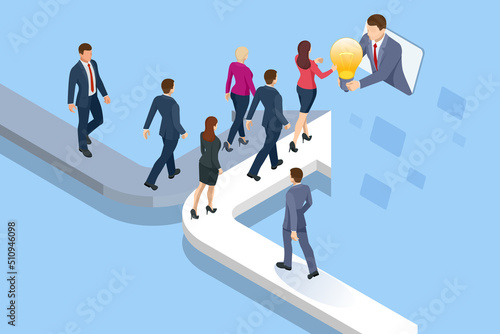Isometric creative idea and innovation. Searching for opportunities. Business concept. Brainstorming