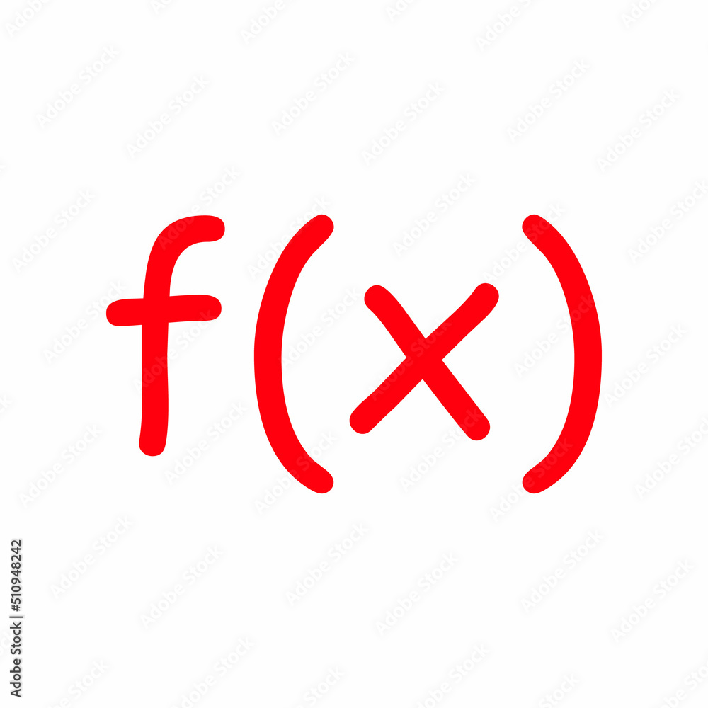 Obraz premium Function of x symbol icon in mathematics