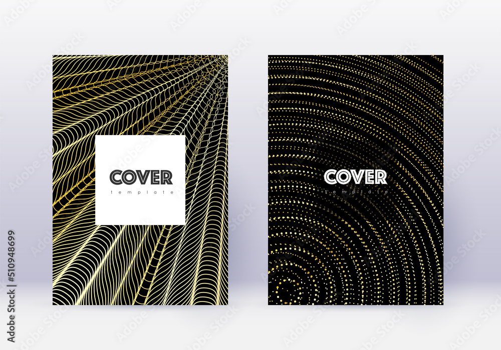 Hipster cover design template set. Gold abstract l Hipster cover design template set. Gold abstract l