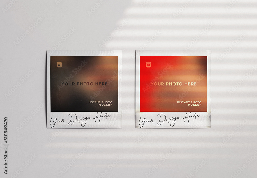 2 Objects Image Two Instant Pictures Mockup Stock Template | Adobe Stock