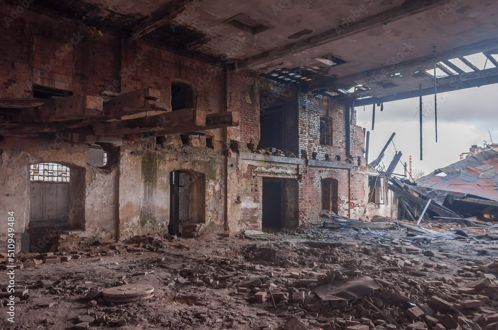 Old abandoned pottery and brick factory in Kladno, Czech Republic