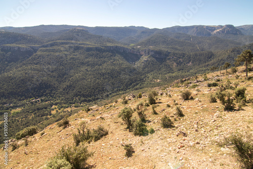 Trails with wonderful views of the Sierra De Cazorla, Spain. Nature tourism concept.