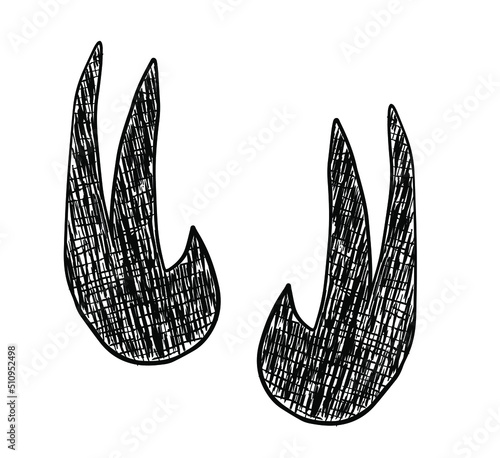Dinosaur velociraptor footprint in hand drawn style