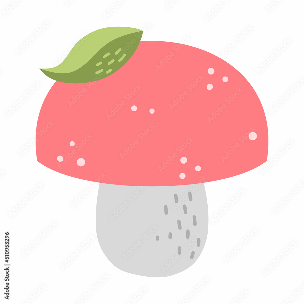 Cute mushroom on white background. Vector doodle illustration. Cute mushroom on white background. Vector doodle illustration.