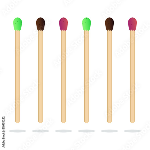 Many matches on white background