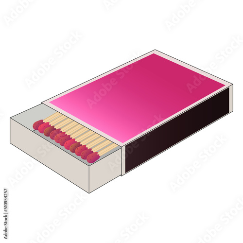 Box of matches on white background