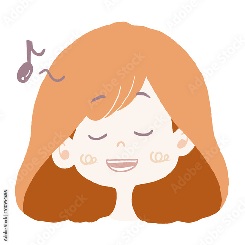 ご機嫌で歌を口ずさんでいる女の子