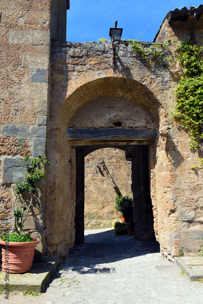 Naklejka premium glimpse of civita di Bagnoregio Viterbo Italy